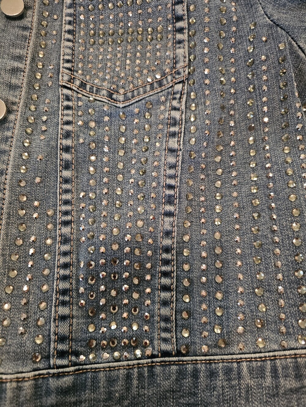 Chico's Platinum Blue Studded Denim Jacket - Picture 14 of 14